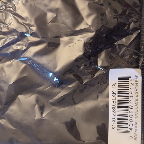 Frederick’s of Hollywood Rosalina Rose Lace Satin Babydoll Black NWT - Picture 4 of 6